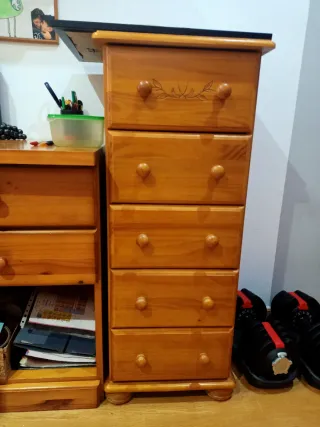 Dormitorio Litera madera, escritorio y cajonera