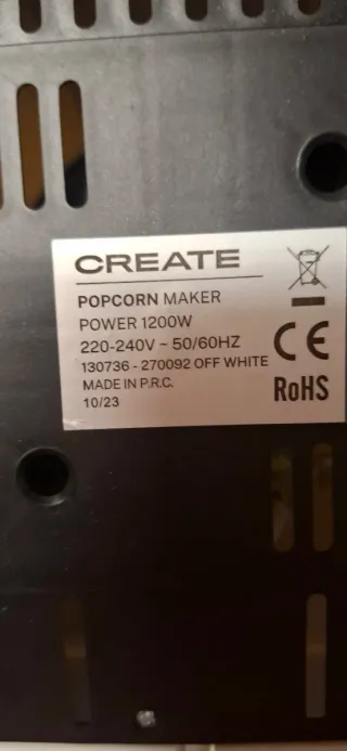Máquina de palomitas CREATE