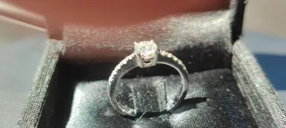 Anillo Oro Blanco Diamantes GIA