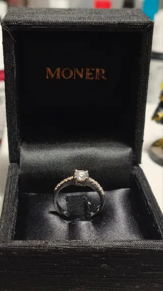 Anillo Oro Blanco Diamantes GIA