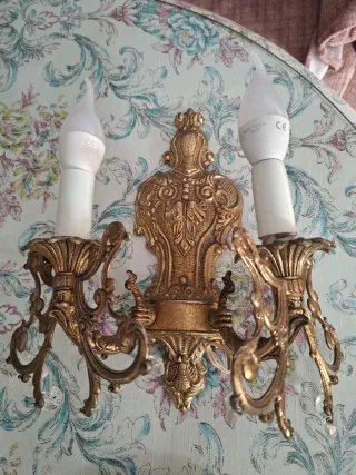 Apliques de pared dorados de bronce (2 unidades)