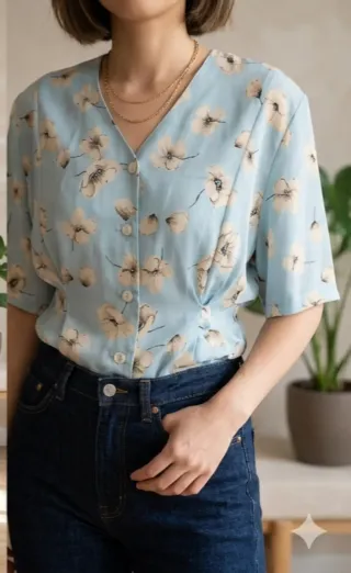 Blusa Vintage Floral Talla XL/XXL