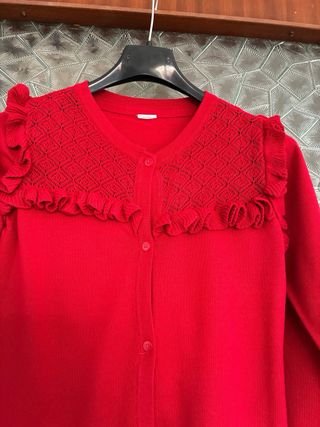 Cardigan romantico rosso bambina taglia 134