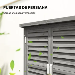 Armario Terraza Madera 2 Estantes