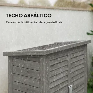 Armario Terraza Madera 2 Estantes