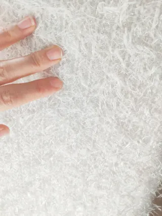 Taburete de tela blanco