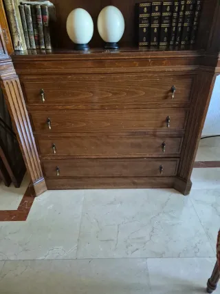 Librería madera caoba 4 cajones