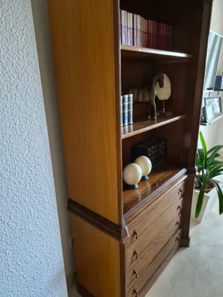 Librería madera caoba 4 cajones