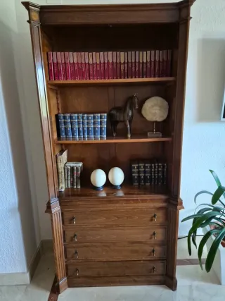 Librería madera caoba 4 cajones