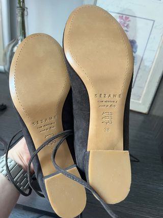 Sézane Talla 38 Negro/Gris