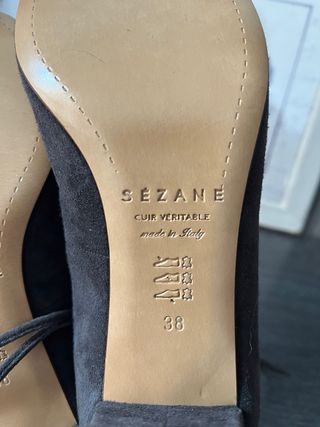 Sézane Talla 38 Negro/Gris
