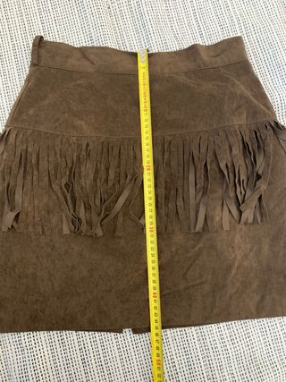 Falda marrón vintage con flecos