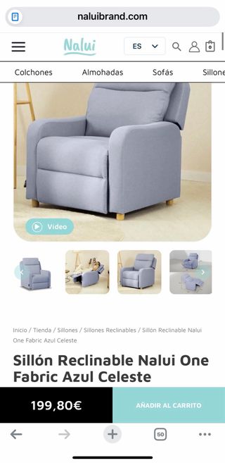 Sillón Reclinable Nalui One Azul Celeste