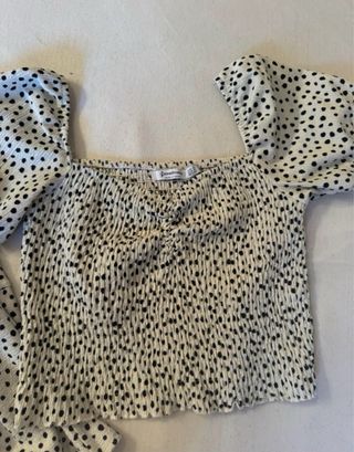 Conjunto Falda y Top Stradivarius Lunares topos