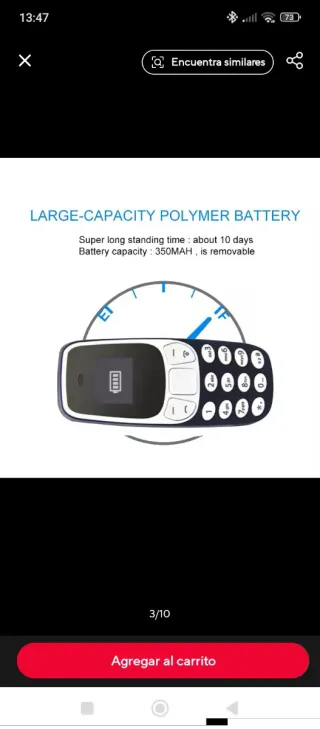 Mini móvil L8star BM10 Dual SIM MP3 FM