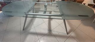 Tavolo Desalto allungabile acciaio e vetro