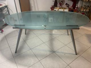 Tavolo Desalto allungabile acciaio e vetro