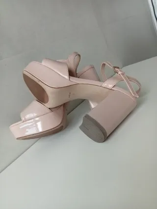 Sandalias plataforma rosa/beige T.37