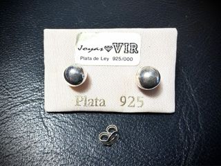 Pendientes Dormilonas Esferas Plata Ley 925