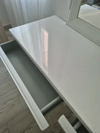 Tocador Ikea Besta Burs Blanco y Espejo