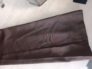 Pantalón mujer raso marrón talla 38