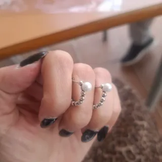 Aros Pandora Plata y Perla