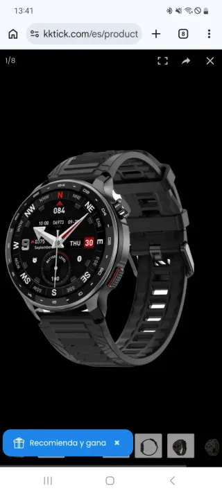 Reloj Smartwatch Deportivo K Tick Tanque T6 Negro