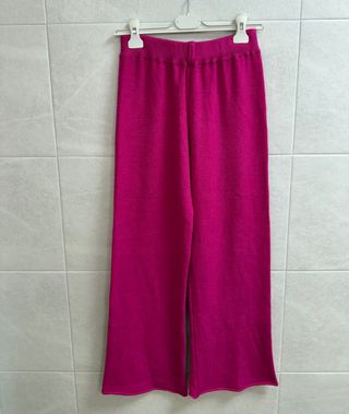 Pantalón de punto fucsia