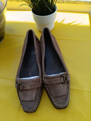 Mocasines de piel mujer marrones 40