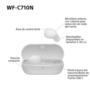 Sony WF-C710N Auriculares Blancos