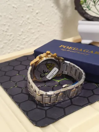 Reloj poedagar Hombre Azul y Dorado