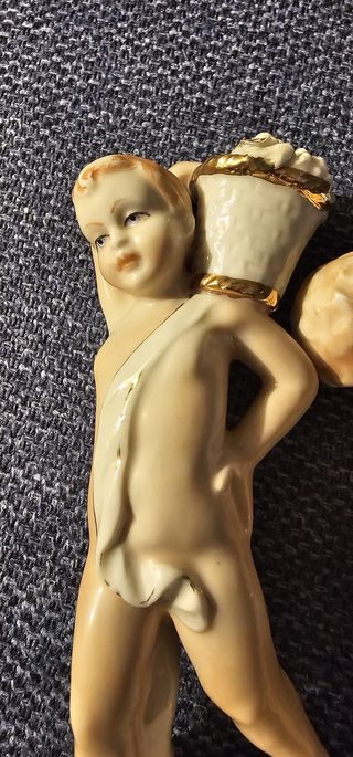 Figuras de ángeles de porcelana biscuit