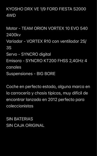 Lote 4 Coches RC KYOSHO DRX 1/9