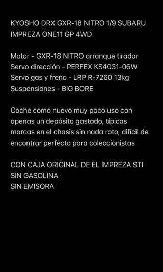 Lote 4 Coches RC KYOSHO DRX 1/9