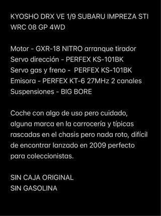Lote Coches RC KYOSHO DRX 1/9