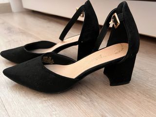 Zapatos negros tacón punta talla 38 1 vez usados