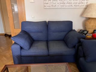 Conjunto Sofás Tela Azul (2.5+2 Plazas)