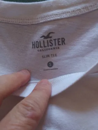 Camiseta Hollister Crop Top Blanca Talla S