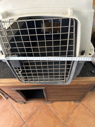 Transportín perro mediano beige/gris
