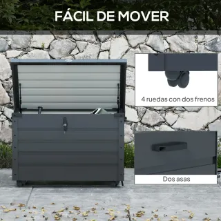 Baúl Almacenaje Exterior Acero Galvanizado Gris