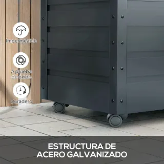 Baúl Almacenaje Exterior Acero Galvanizado Gris