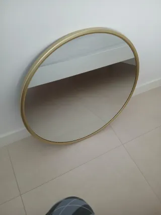 Espejo Redondo Dorado 60 cm