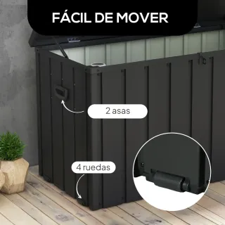 Baúl Almacenaje Exterior Ruedas Acero