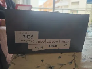 Zapatos planos beige mujer talla 39