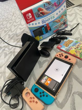 Nintendo Switch Beige y Azul con Accesorios