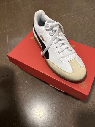 Zapatillas Puma T-9 Beige/Blanco