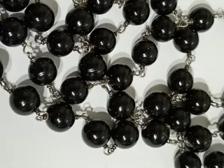 Collana argento e pietre nere