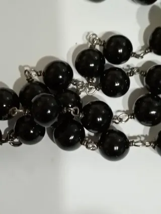 Collana argento e pietre nere