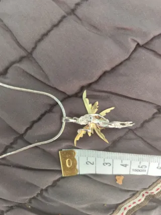 Cadena plata con ángel plata y oro