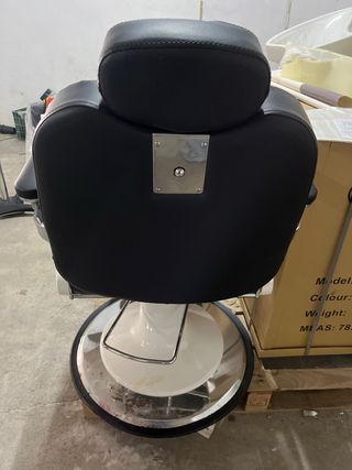 Silla de Barbero Profesional Negra y Blanca